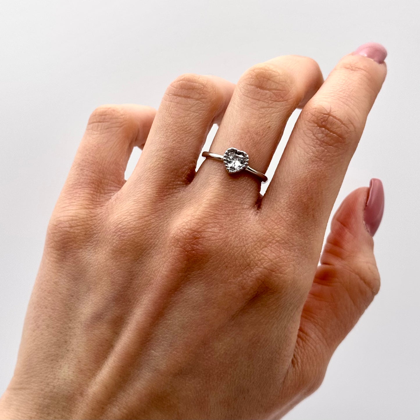 Anello Solitario Heart