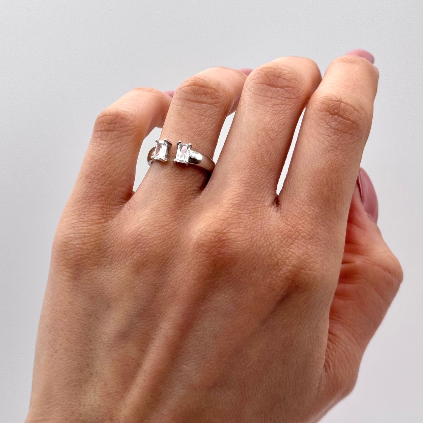 Anello Fascia due Baguette