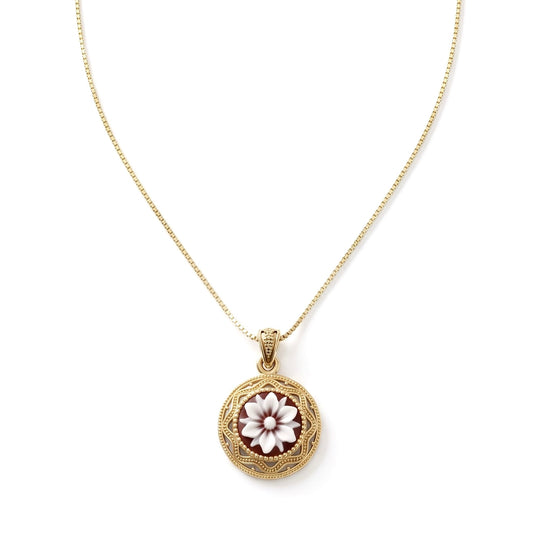 Collana Flora in Cammeo Naturale
