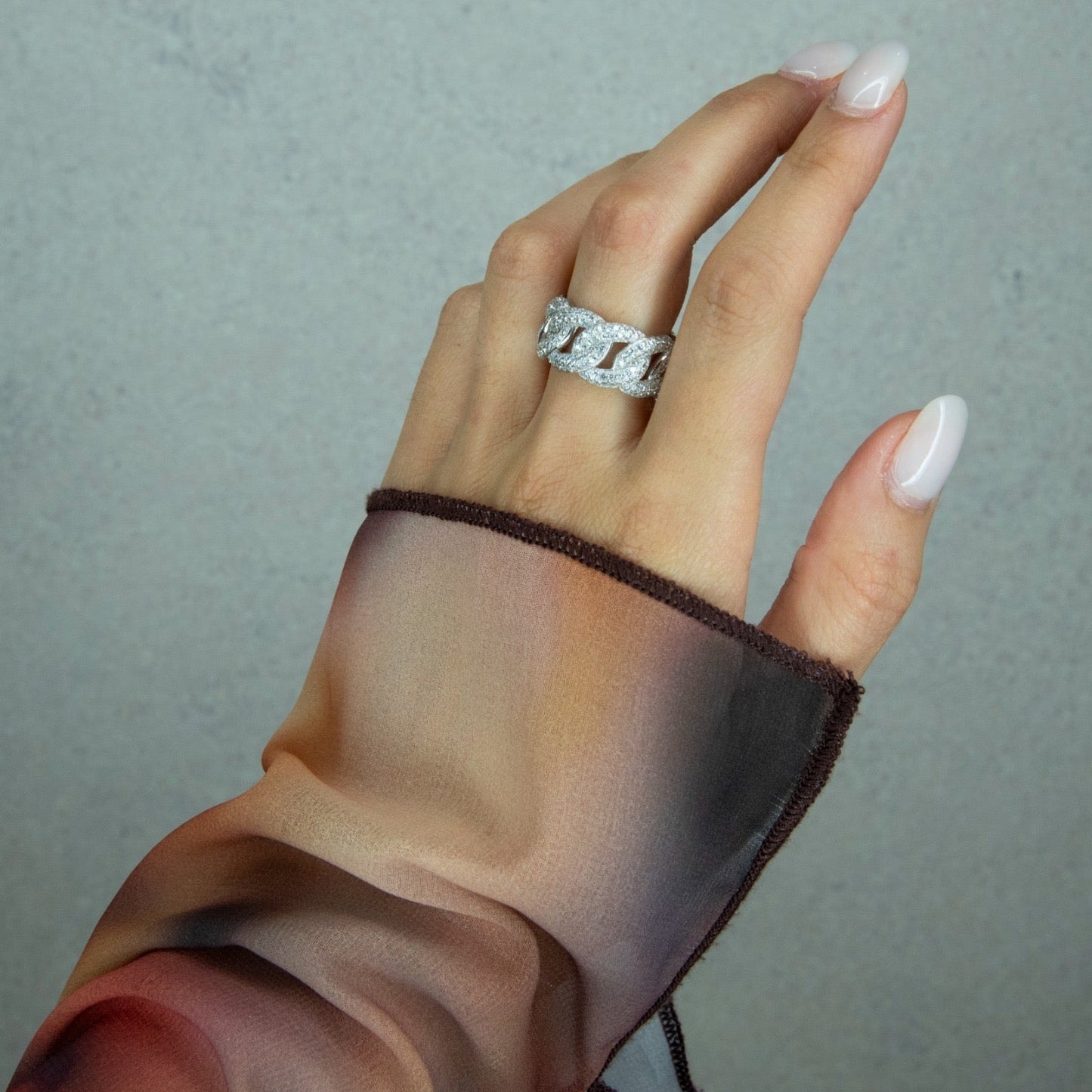 Anello Groumette Large Pavè