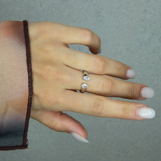 Anello Fascia due Baguette