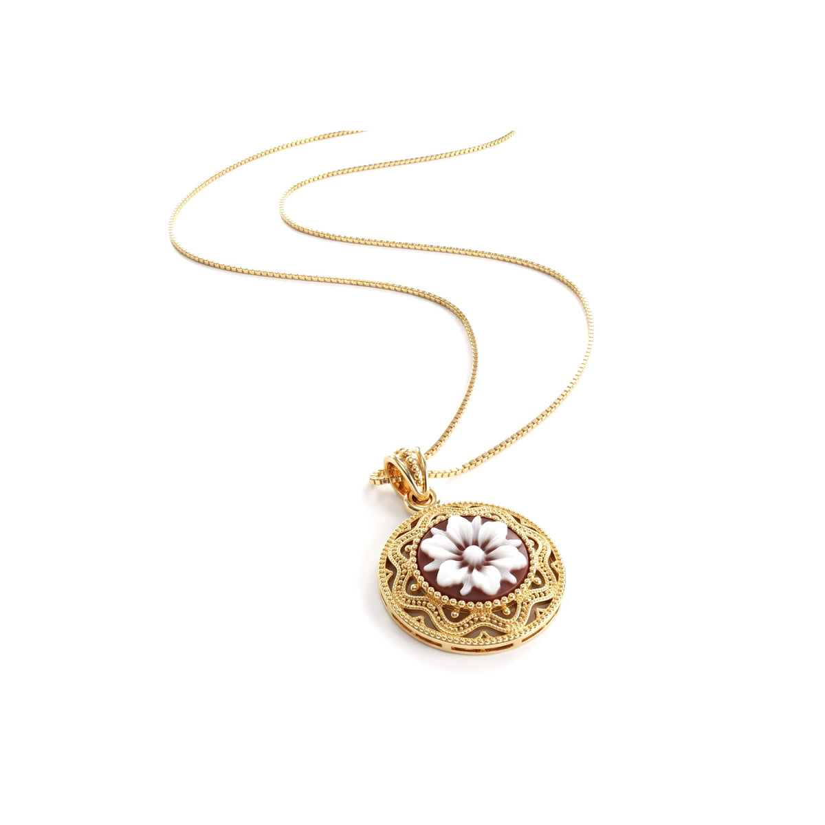 Collana Flora in Cammeo Naturale