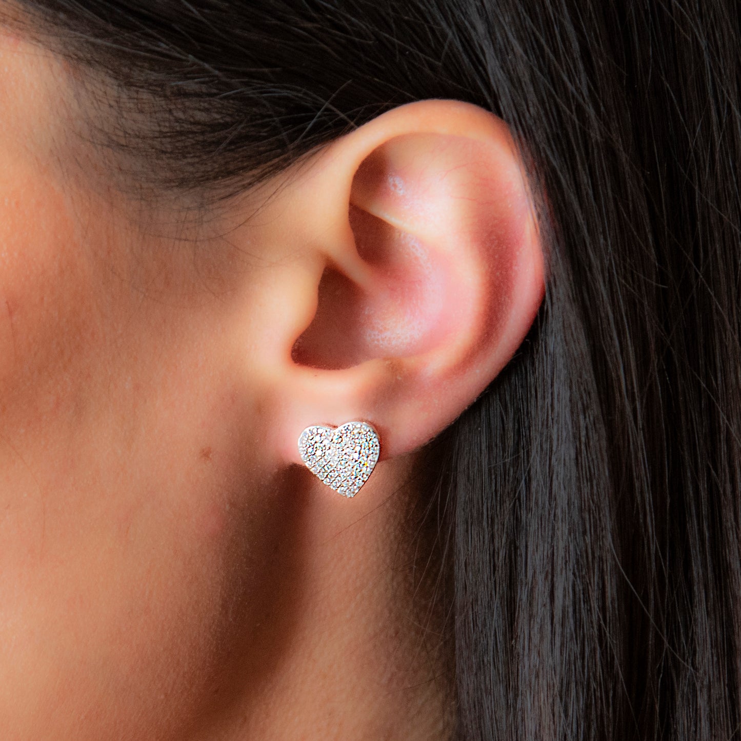 Orecchini Cuoricini Full Pavé