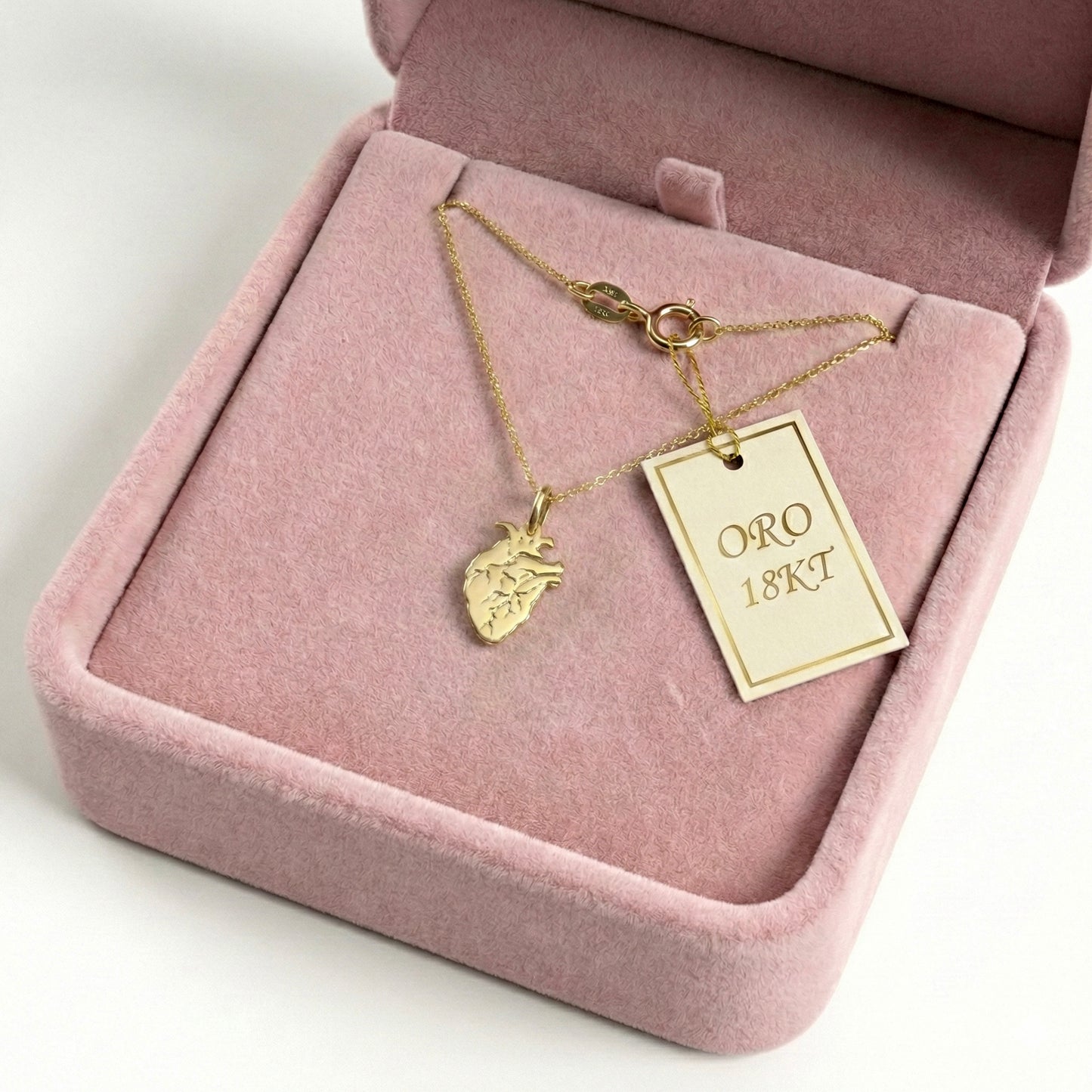 Collana Cuore Anatomico Oro 18 Kt