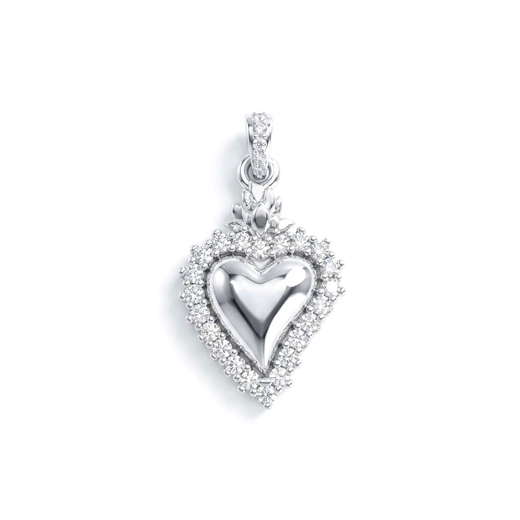 Ciondolo Sacro Cuore zirconato