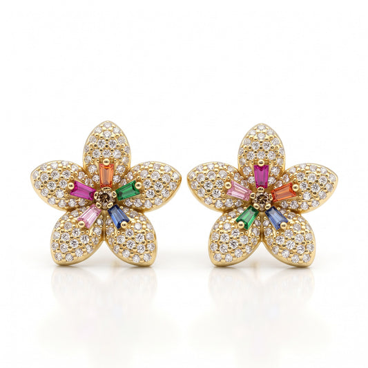 Orecchini Flower Baguette